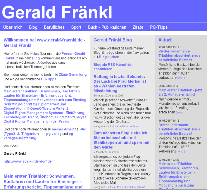Bildschirmfoto gerald-fraenkl.de
